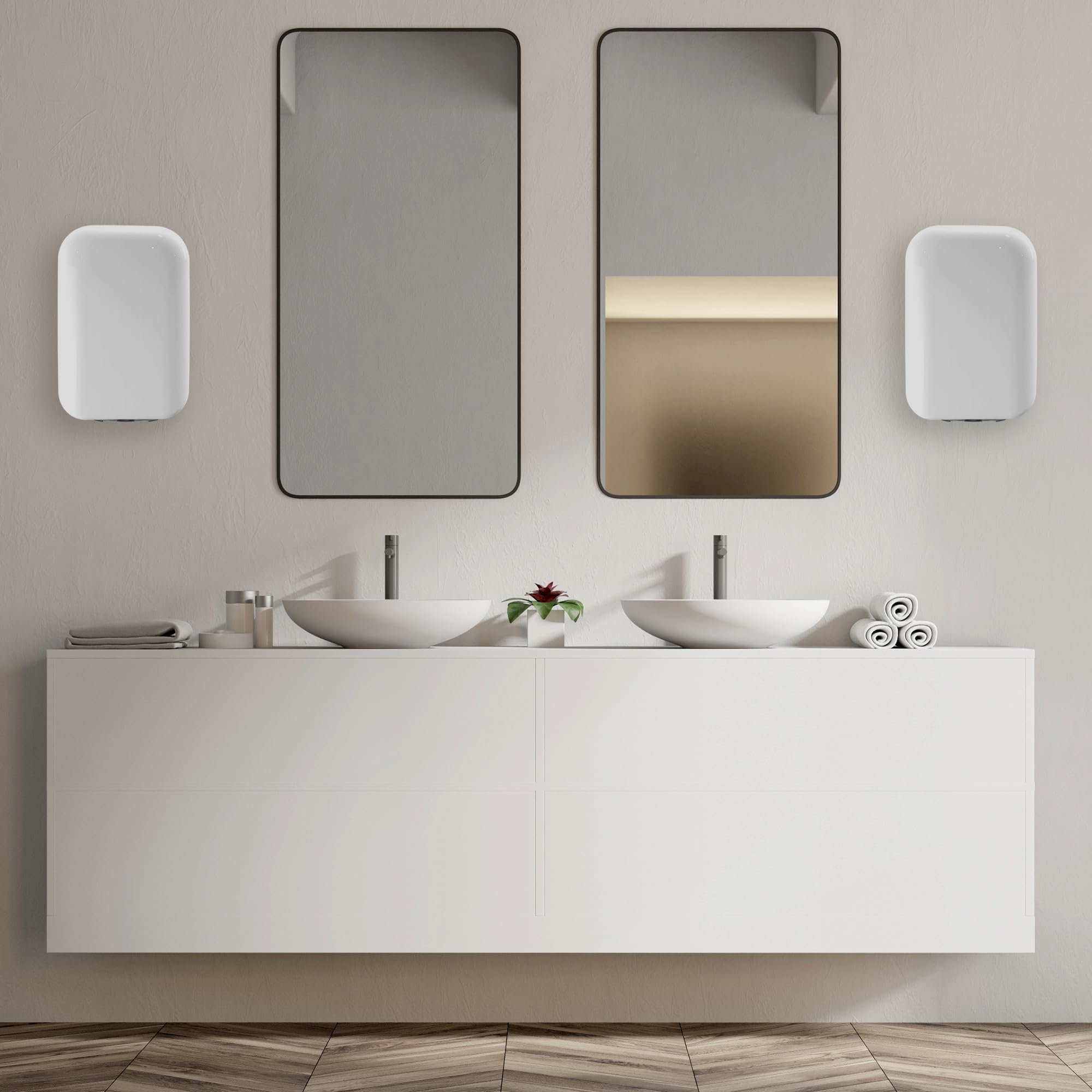 AURA LUXURY COLLECTION Secador de manos automático de alta velocidad con filtro HEPA E11 – Motor DC de larga duración, silencioso, sensor de infrarrojos, protección múltiple, carcasa ABS (blanco)