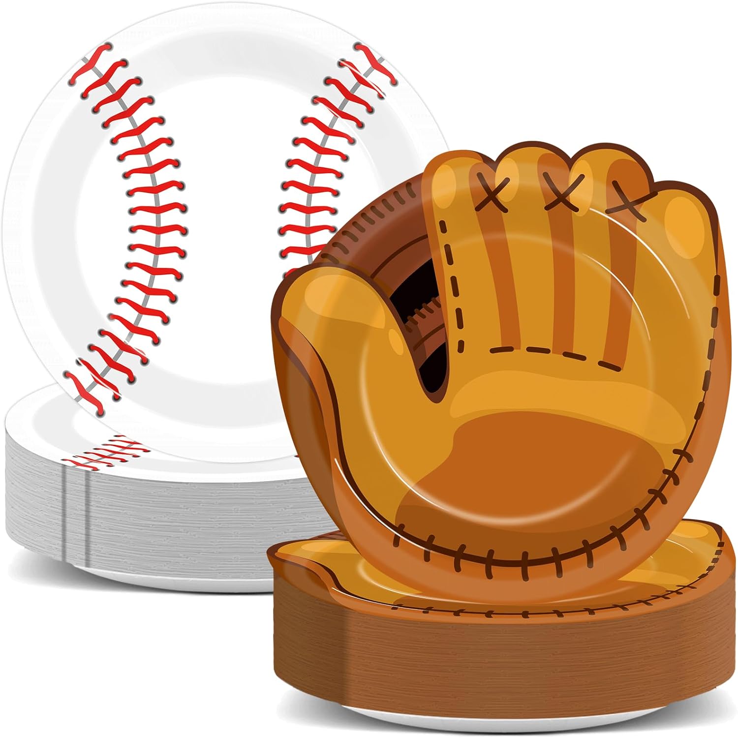 Justforjoyful 100Pcs Baseball Plates Baseball Party Supplies 9inch Sports Themed Birthday Party Plates Disposable Baseball Dinner Dessert Paper Plates for Baseball Birthday Gamed Day Party Decorations