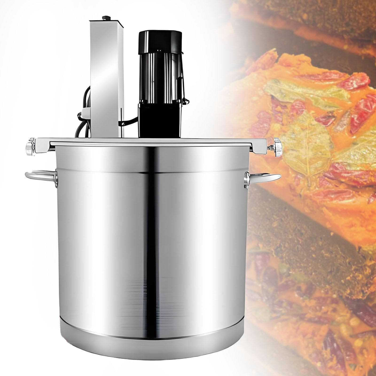 Automatic Pot Stirrer Mixer with Heating, Adjustable Speed, Double Paddle for Even Stirring, Anti-Burn Design for Hot Pot Seasoning and Sauce