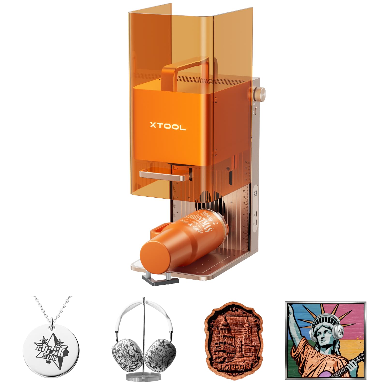 xTool F2 5W IR & 15W Diode Dual Laser Engraver, Built-in 50MP Camera, 6000mm/s Ultra Fast, 3D Embossing, Color Marking on Metal, On-Site & Small-Batch Ready, Portable Desktop Laser Engraving Machine