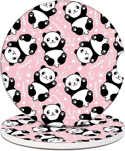 Miniatura 8 de Posavasos para automóvil, posavasos de cerámica absorbente de girasol negro, paquete de 2, posavasos para portavasos de automóvil, accesorios