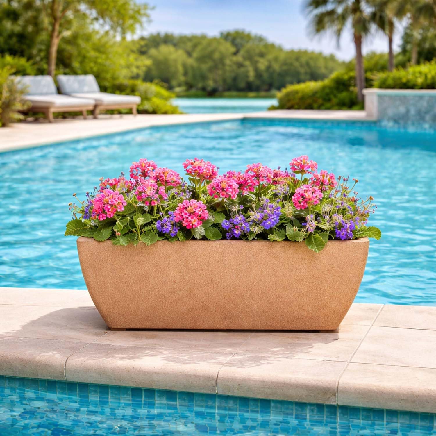 Go Hooked Leios Planter - Marble Rectangular Pot -10