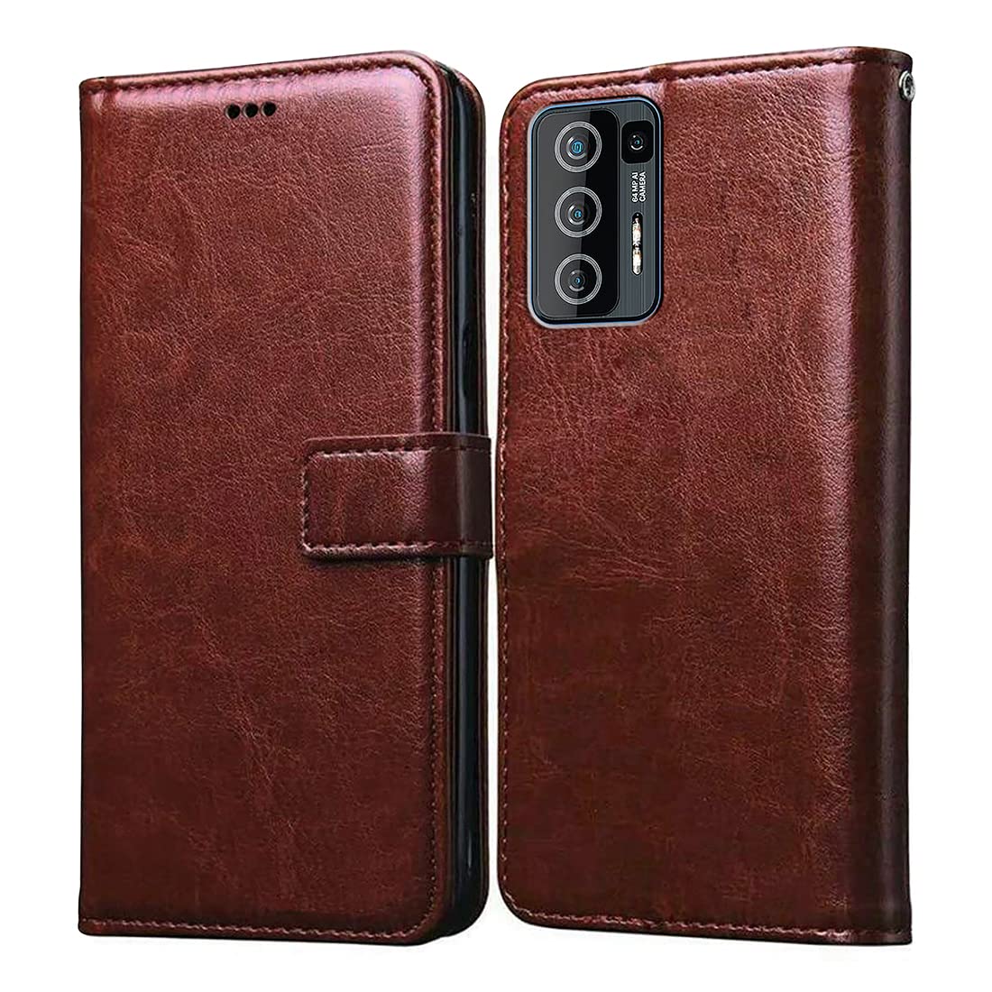 Casotec Flip Cover for Lava Agni 5G | Premium Leather Finish | Inbuilt Pockets & Stand | Flip Case for Lava Agni 5G (Brown) (B09RWW5GD3) Amazon Price History, Amazon Price Tracker