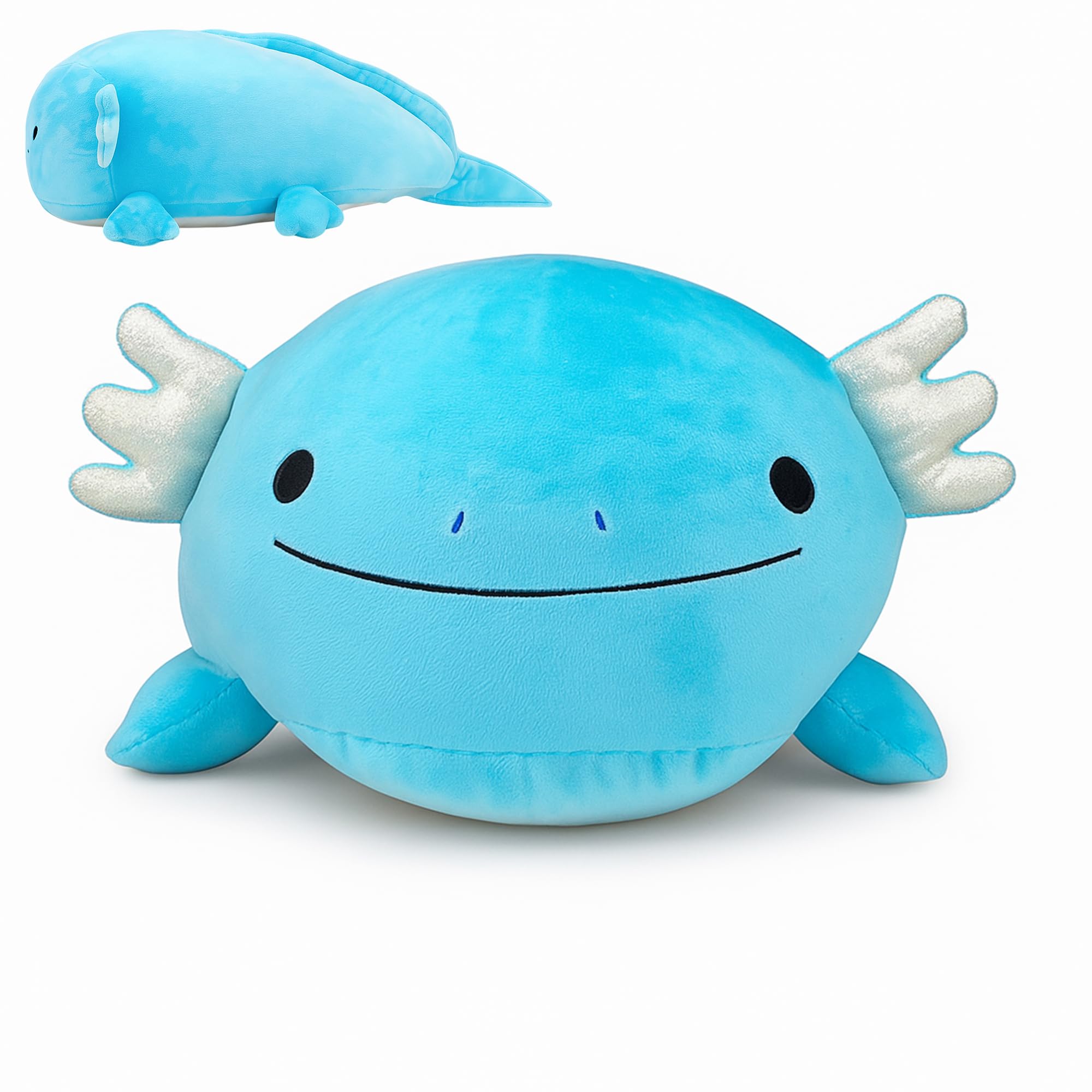 Pineapple Axolotl Plush Toy, 24" Axolotl Stuffed Animal Plushie, Giant Squish Toy, Cute Plushies Kawaii, Gifts for Kids, Girls, Boys, Toddlers (Blue)