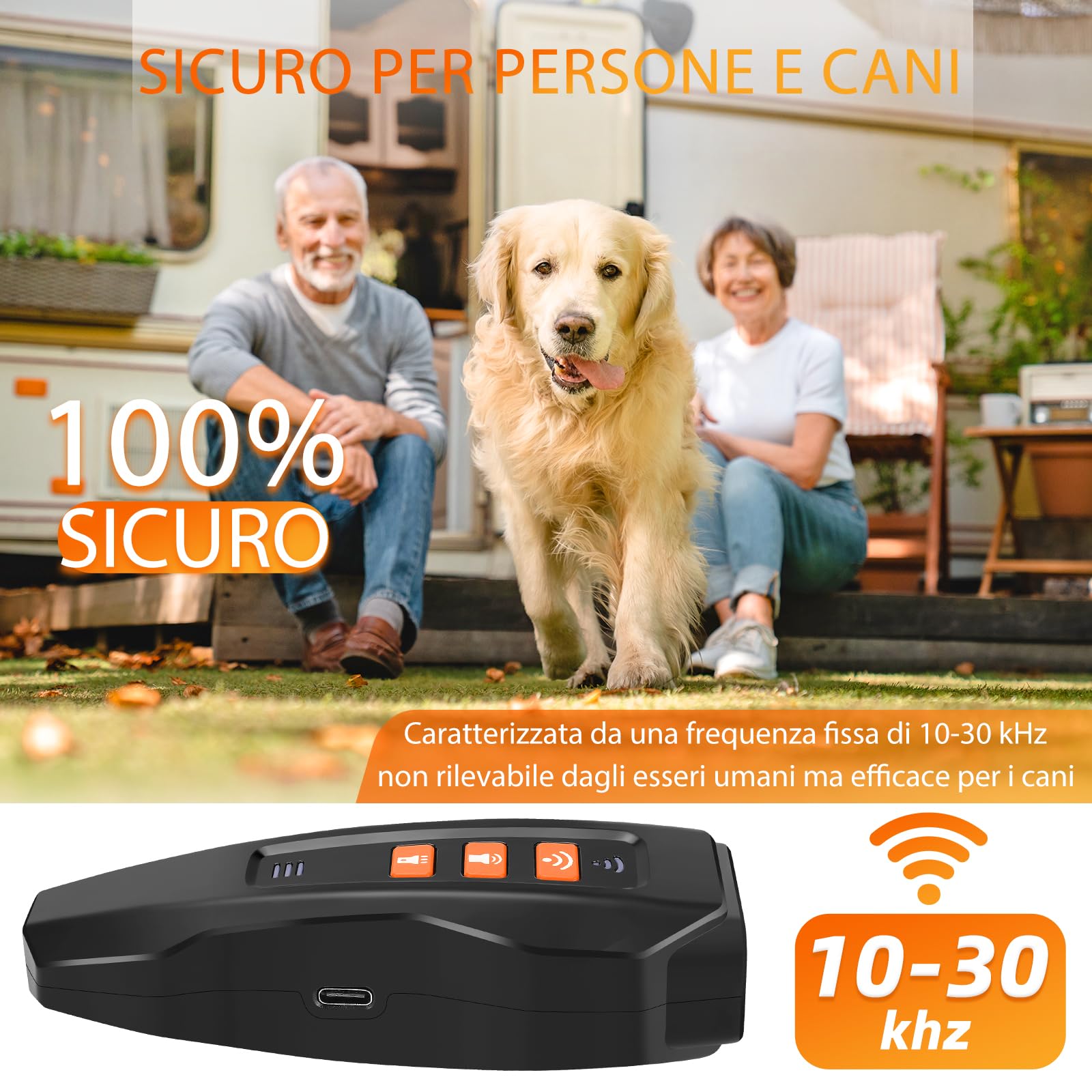 Antibell für Hunde - Ultraschall Hundebell Stopper mit 3 Einstellbaren Frequenzen Anti Bell Gerät Hunde 30 Fuß Reichweite Automatischer Anti Bellen Funktion für Innen & Außengebrauch