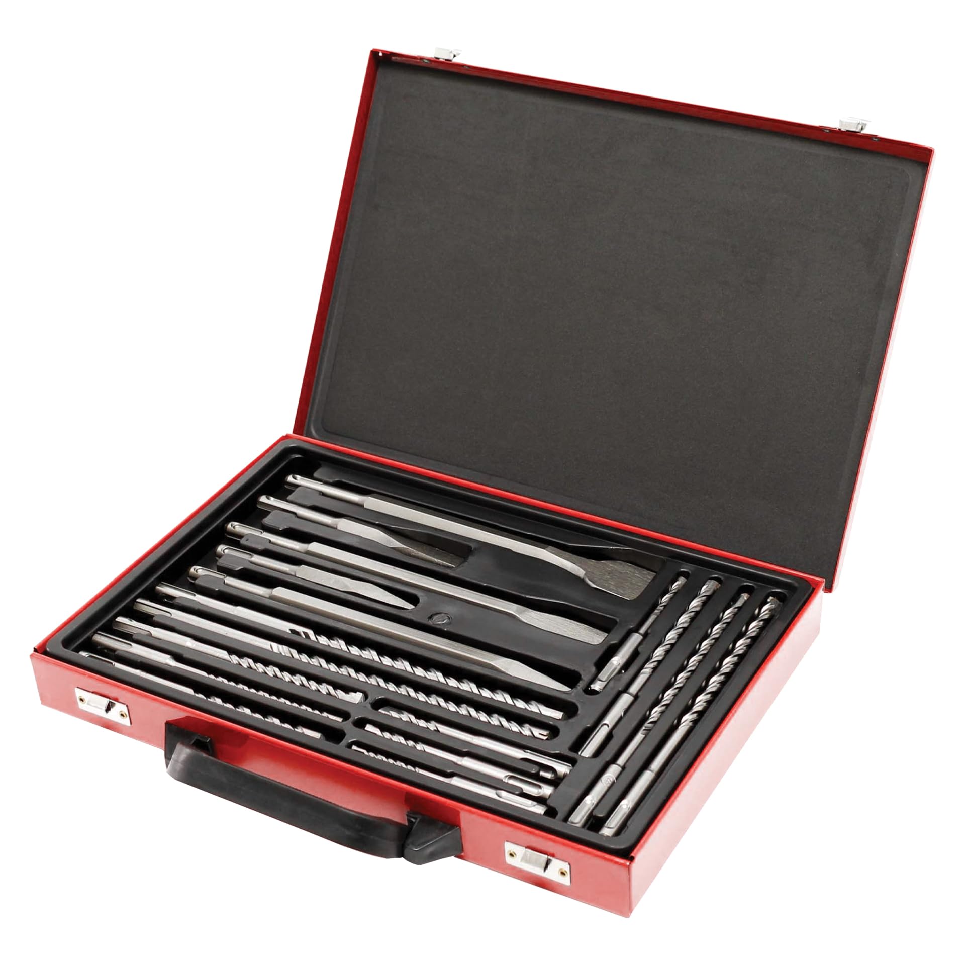 LUMBER JACK 17 Piece SDS Plus Drill Bit & Chisel Set in Metal Storage Case