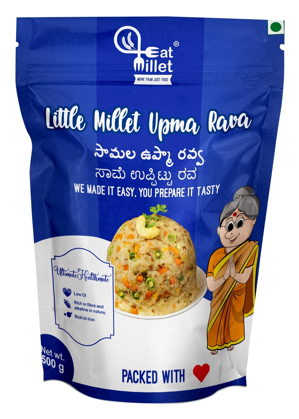 Eat Millet Little Milllet Upma Rava 500g( Pk of 2 )- Nutritious Breakfast | Easy & Ready to Cook Meal in one Step | Rich in Fiber & Protein | Rava for Upma (B08MWGJXG9) Amazon Price History, Amazon Price Tracker