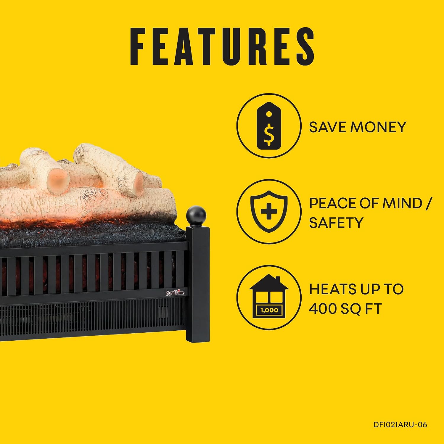 duraflame® 20.5-inch Electric Log Set Heater with Remote, Birch