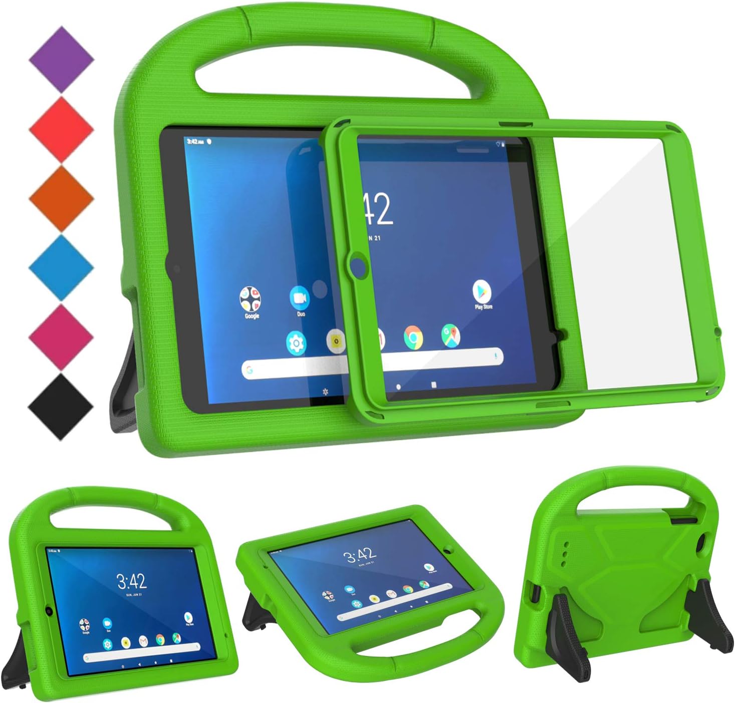 BMOUO Kids Case for Onn 8 inch Tablet, Onn 8 inch Tablet Case, Shockproof Light Weight Handle Stand Case for Onn 8 inch Android Tablet Model ONA19TB002 - Green