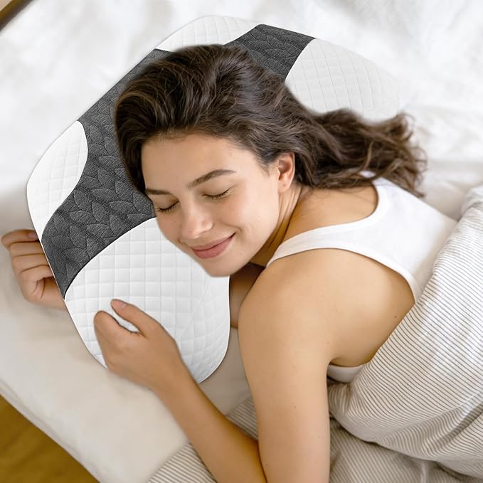 Almohada Memory Foam 48 x 36 x 14 cm para Dolor de Cuello miniatura 8