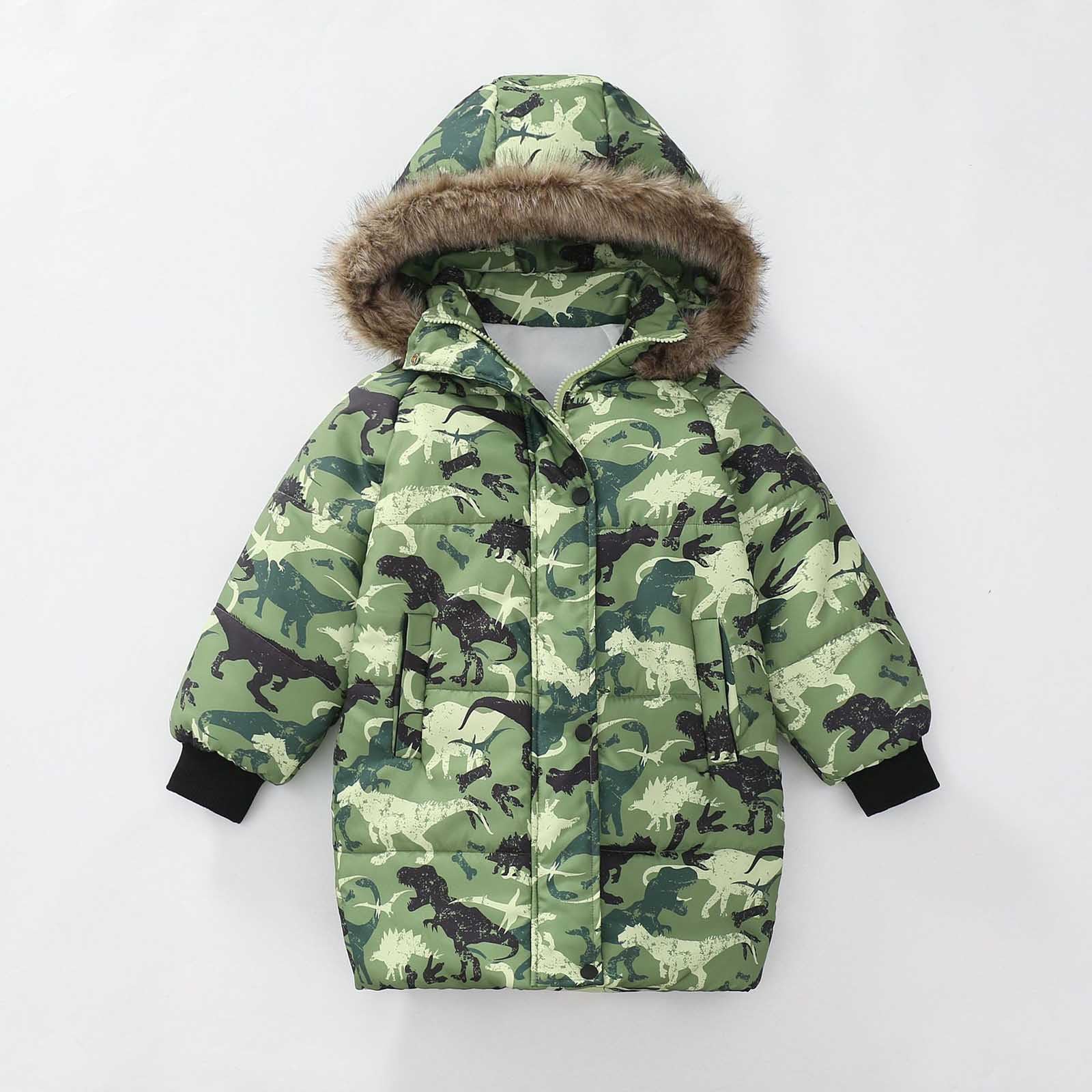 Genérico Chaqueta Polipiel Niña - Abrigo De Invierno Infantil con Capucha Forro Polar Cálido Chaqueta Impermeable Cremallera para Niñas