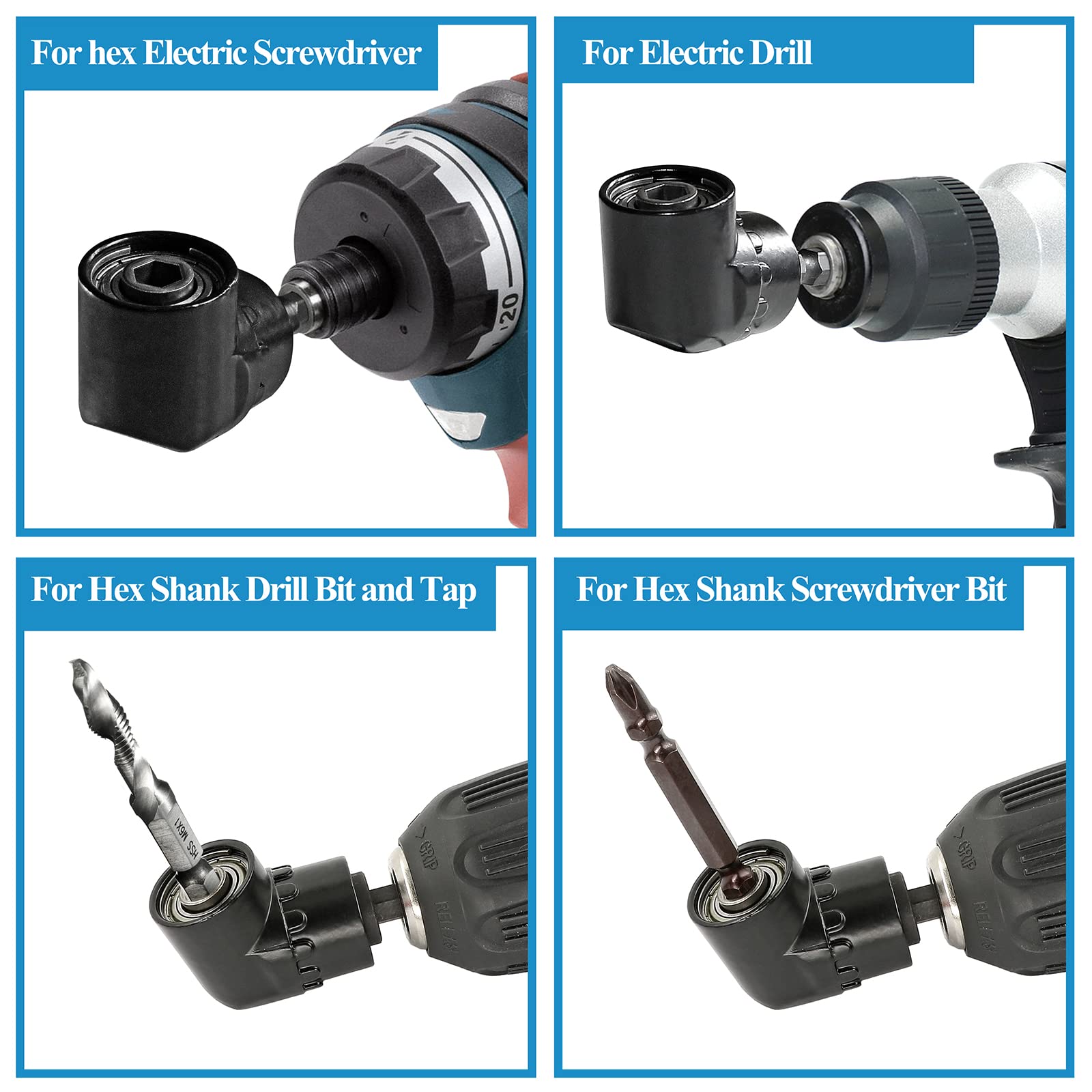 Snapklik.com : Jamiikury Black 105 Degree Right Angle Drill Bit Holder