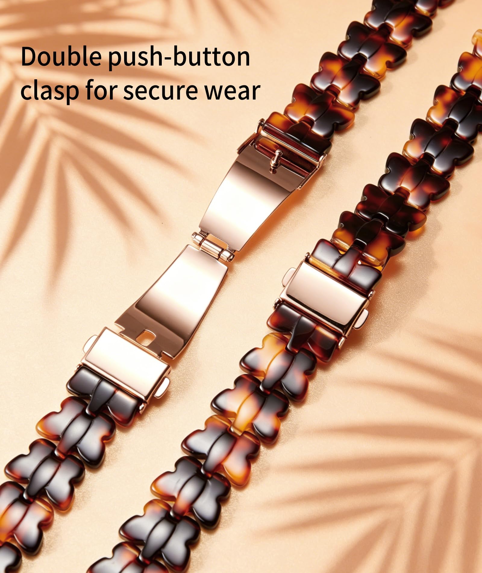 BINLUN Harz-Uhrenarmband 12mm 14mm 16mm 17mm 18mm 20mm 22mm, modisches Schmetterlingsarmband für Smartwatches, Schnellwechsel, leichtes Ersatzarmband mit silber/roségold Schließe, verbessertes Glied
