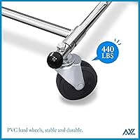 Vista 5 de AXL Ruedas giratorias de 3 pulgadas, juego de 4 ruedas resistentes de vástago roscado de 3/8"-1" (25mm), repuesto de rueda para perchero de ropa