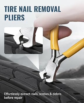 AUTOWN Tire Repair Kit with Tire Plug Screw Type, Heavy Duty Emergency Tool | 58pcs Value Kit, Professional Flat Tire Puncture Repair Nail Kit for Car, Truck, Motorcycle, SUV, ATV, Tractor, and More