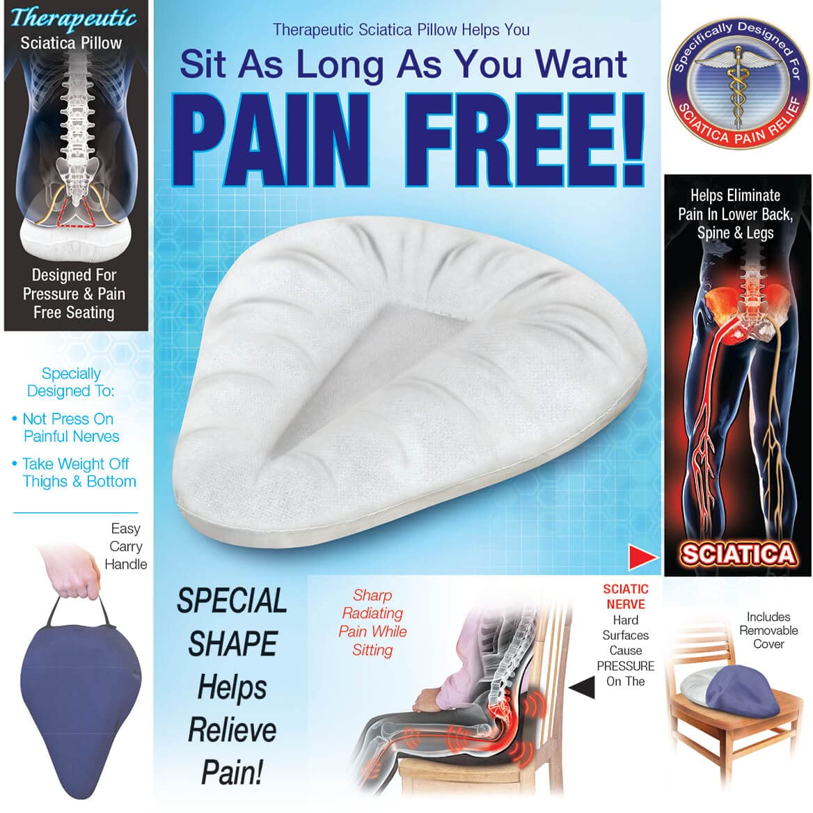 Fox Valley Traders Therapeutic Sciatica Pillow