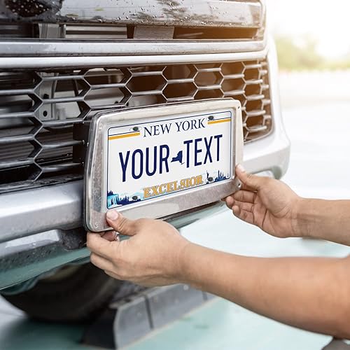 Miniatura 3 de Placa de matrícula personalizada de Nueva York, placa de matrícula falsa personalizada de 50 Estados para letrero frontal del automóvil, de 6 x 12