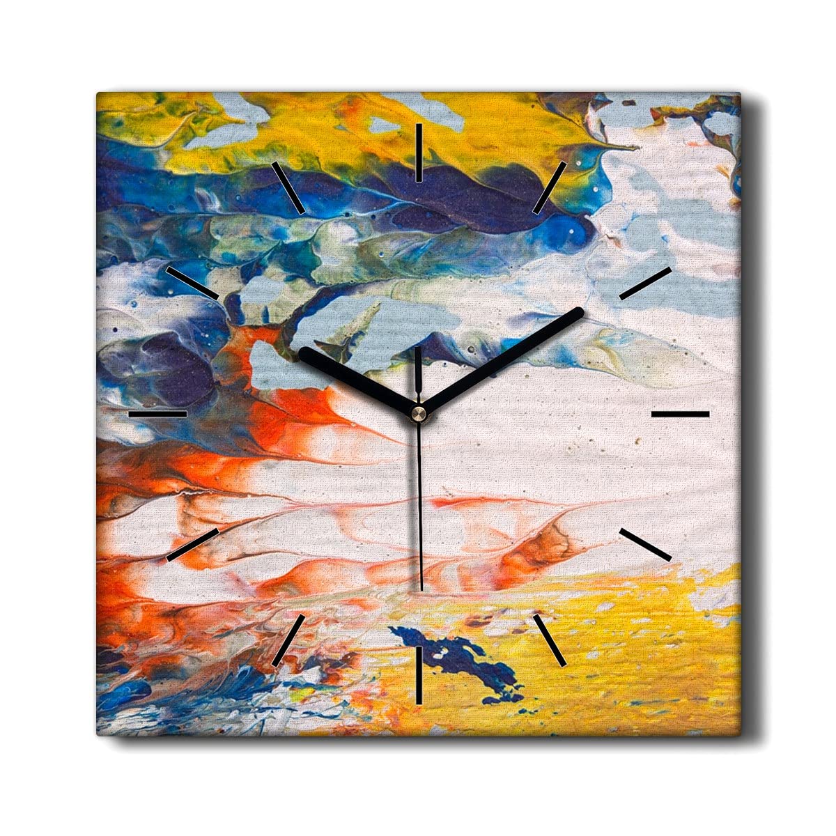 Horloge sur toile 30x30cm Coloray peinture Napaćkana décoration murale salon