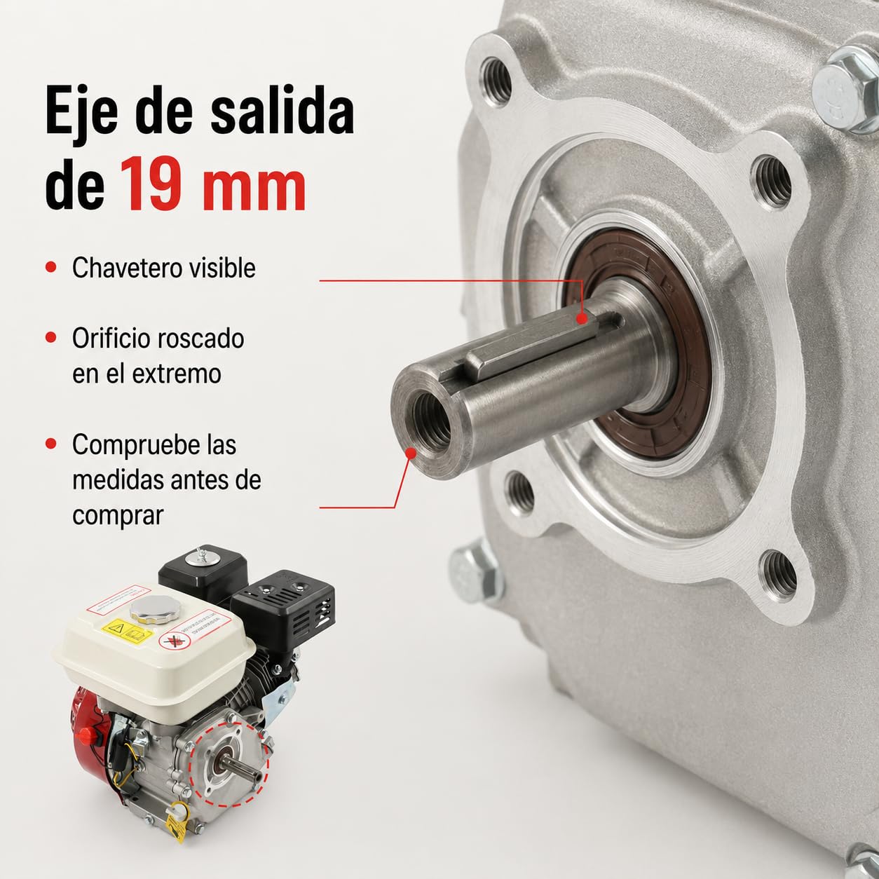 Motor de gasolina de 4 tiempos de 7,5 CV 212 cc con eje de levas de 19 mm | Motor multiusos refrigerado por aire con sensor de aceite y depósito de 3,6 L para generador de bomba kart y cortacésped