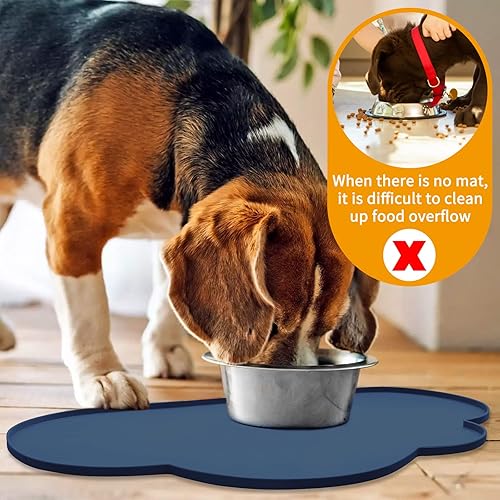 Miniatura 57 de Ptlom Mantel individual de silicona para perros y gatos, antideslizante, impermeable, para alimentos y agua, tapete para bandeja para cachorros