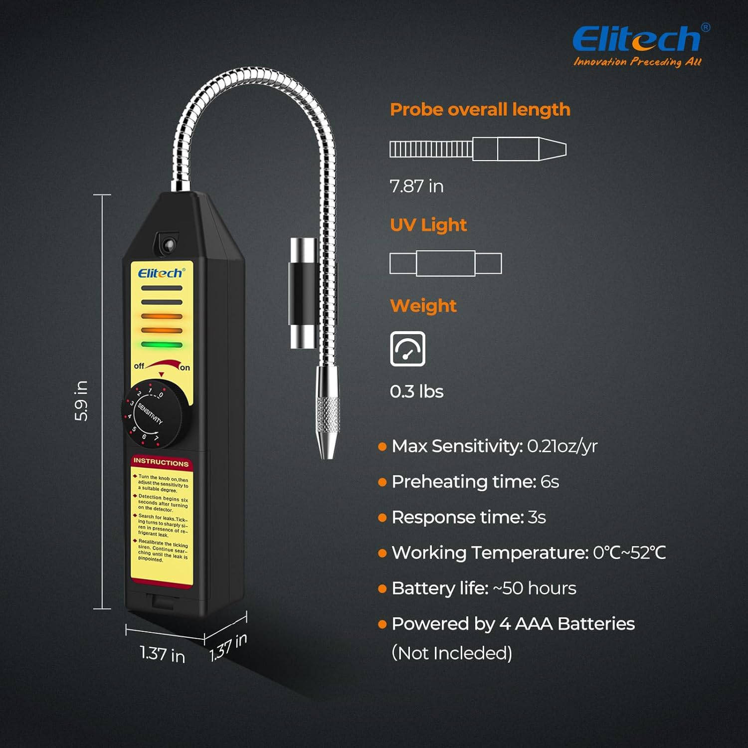 Elitech WJL-6000S Specifications and Dimensions