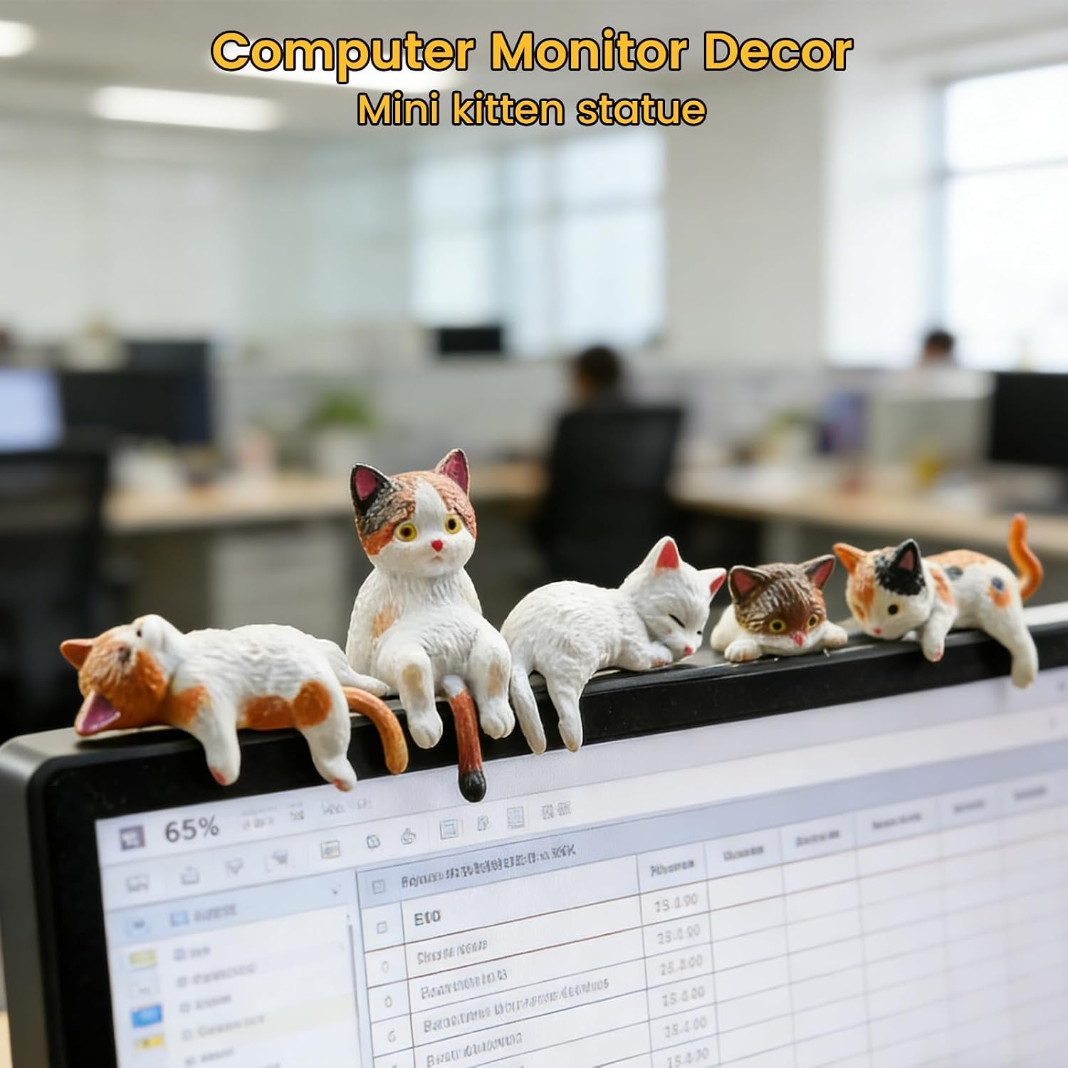 10pcs Mini Cat Figurines, Cute Cat Office Desk Figurines, Monitor Decor, Car Decor, Desktop Decoration Accessory Gift (C-Cats)