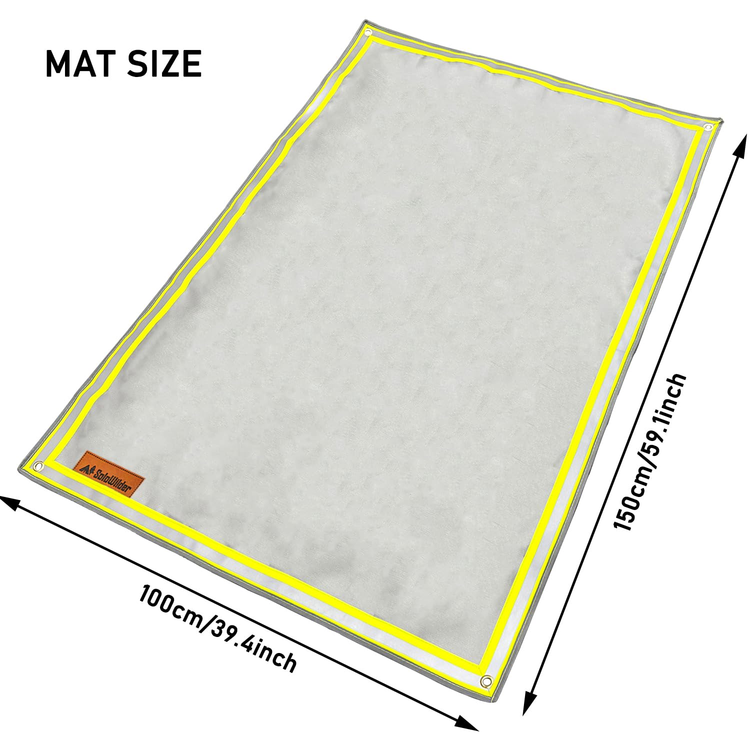 SoloWilder Tapis de poêle à bois 99,1 x 150 cm pour brasero de tente, poêle, terrasse, pelouse, pelouse, camping, protection d'isolation