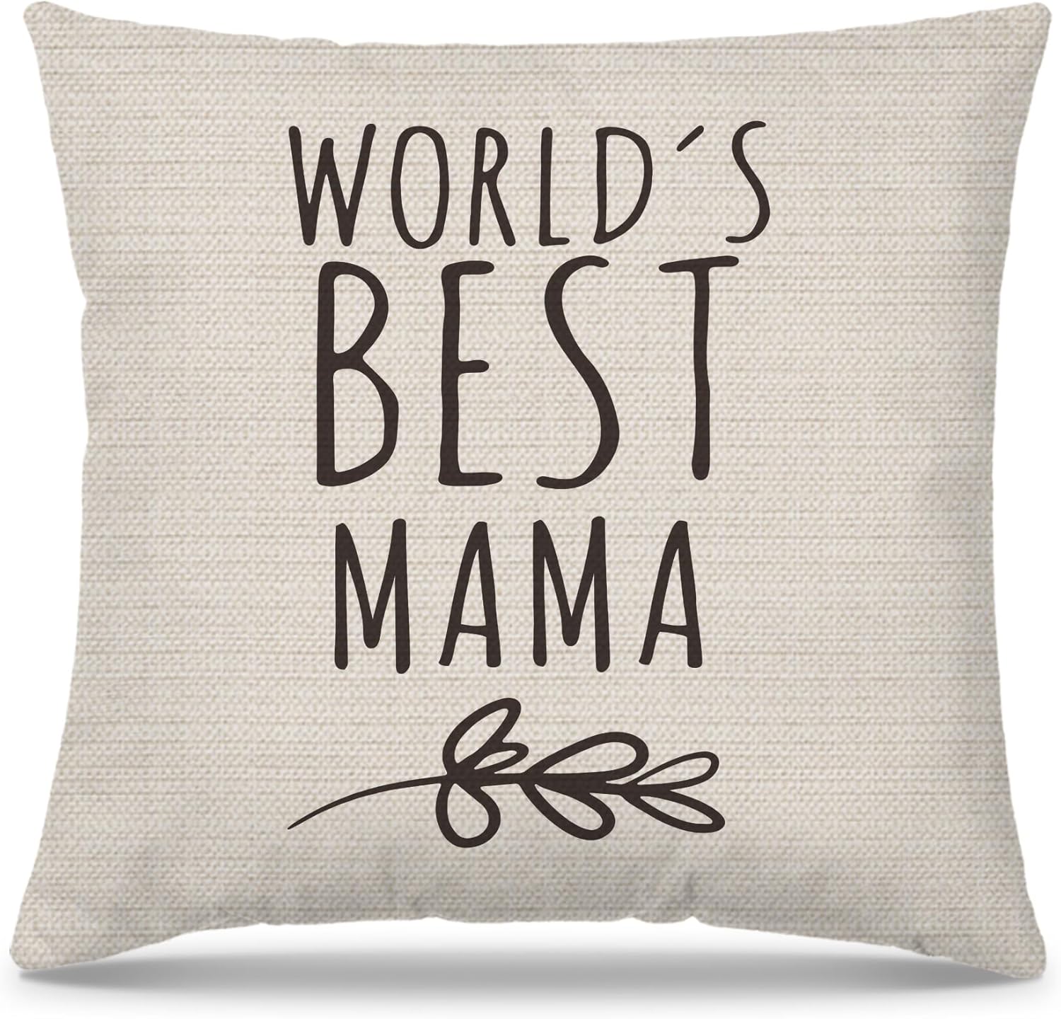 Mama Gifts Pillow Covers 18x18, Best Mom Gifts for Mother's Day Birthday from Daughter Son, World's Best Mama Decorative Throw Pillow Cover for Home Bedroom Living Room Couch Bed