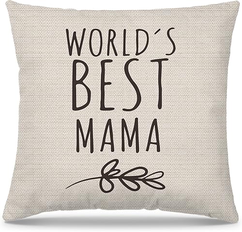 Fundas de almohada de 18 x 18 pulgadas, regalos para mamá para el día de la madre, cumpleaños de parte de hija e hijo, funda de almohada decorativa