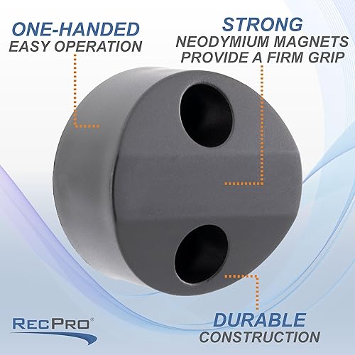 Miniatura 2 de RecPro Cierre magnético redondo para puerta de equipaje para puerta de compartimento de RV  Negro (paquete de 2)