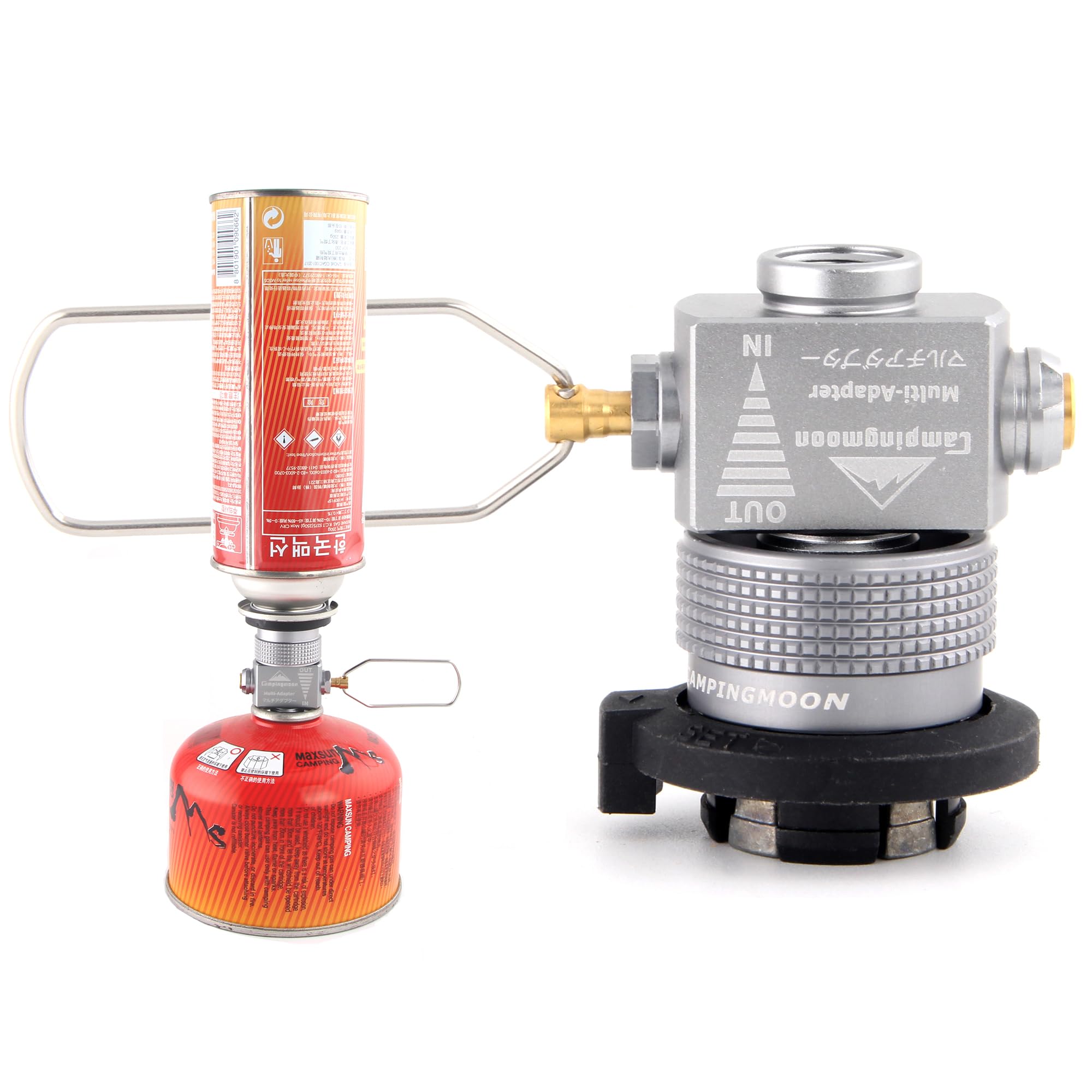 Campingmoon Gas Canister Refill Adapter, Portable Outdoor Gas Saver Lindal Valve Canister Shifter, Camping Canister Vent Valve, Z15