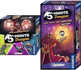 Kosmos 5-Minute Dungeon Bundle with the Expansion The Curse of the Overlord, True Heroes Against Time, Fast Board Game for the Family from 8 Years, for 2-6 People, Board Game