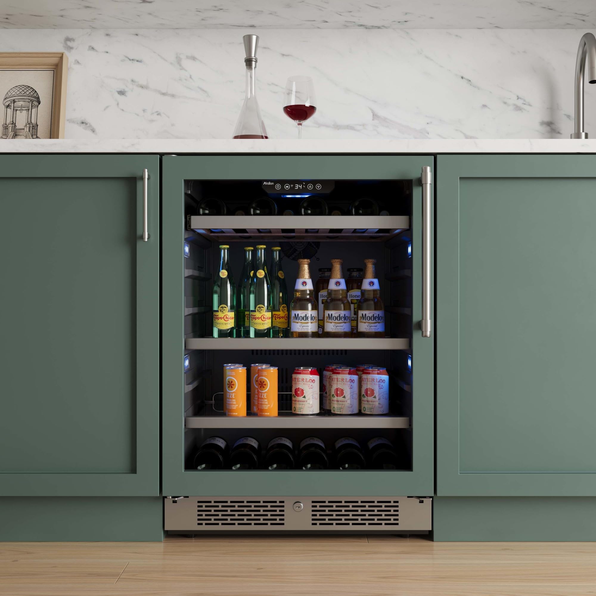 Avallon AWBC242PRSLH 24 Inch Wide 14 Bottle Capacity and 82 Can Capacity Panel Ready Wine and Beverage Cooler on Fridge.com