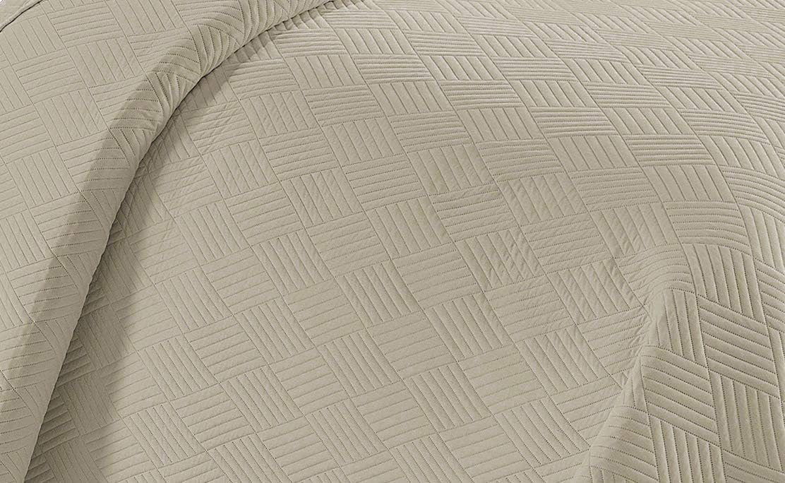 Linen Plus Luxury Oversized Coverlet Embossed Bedspread Set Solid Beige Full/Queen Bed Cover New # Ashley - Image 2