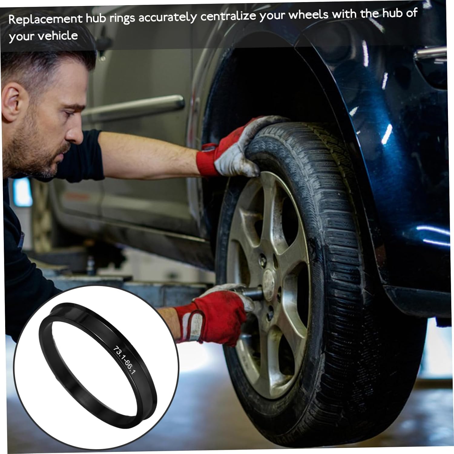 OUNONA 4pcs Hub Centric Rings for Cars Plastic Wheel Hub Adapters Reduce Vibration Easy to Install Lightweight Design for