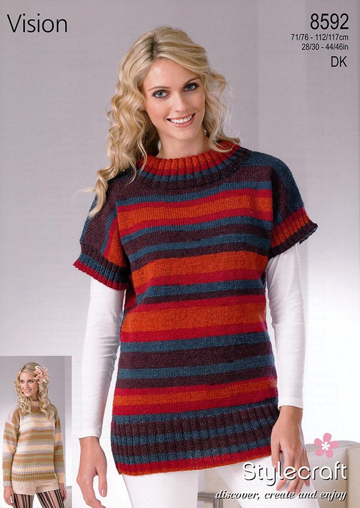 Stylecraft Vision Dk Tunic & Sweater Knitting Pattern 8592