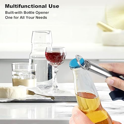 Miniatura 5 de Abrelatas manual de acero inoxidable, de mano, resistente, borde liso, corte lateral, abrelatas de cocina para personas mayores con manos