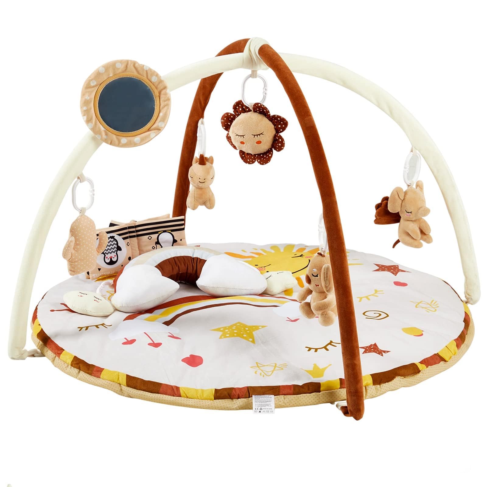 Spielbogen für Baby, Krabbeldecke, Spieldecke, Spielmatte, Baby Gym Spielmatte, Spieldecke, Krabbeldecke, Aktivitätsmatte, mit 9 abnehmbaren sensorische Spielzeuge