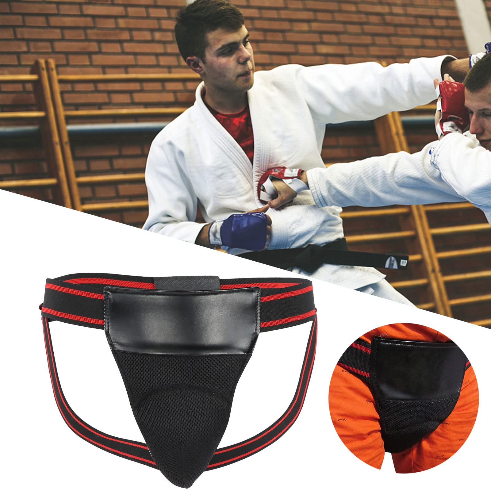 HEITIGN GRO Practice 18×15×7 Taekwondo Groin Protector MMA Sanda Crotch Guard Boxing Ergonomic Elastic Belt
