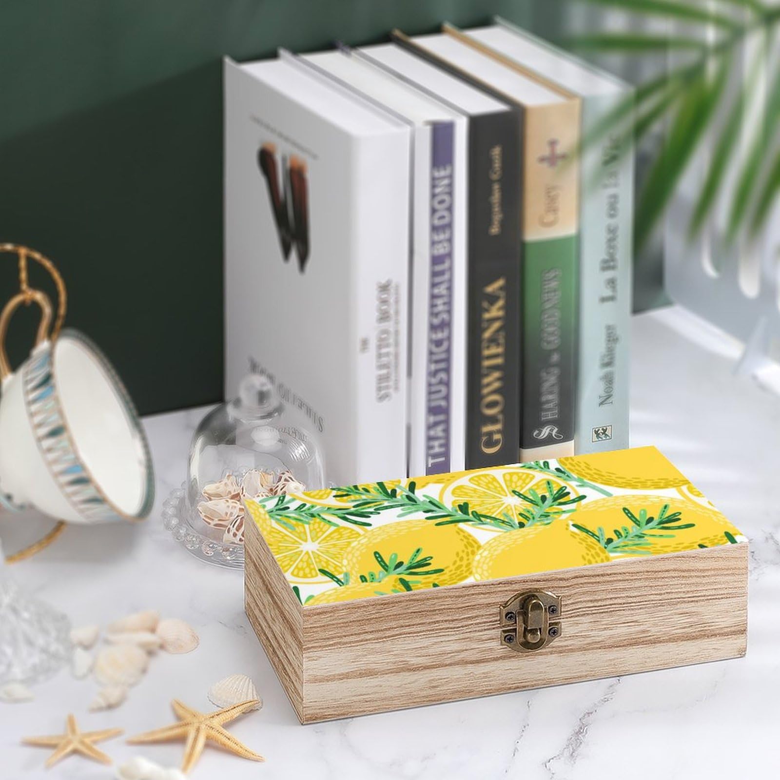 フルーツモチーフの木製アクセサリーケース Amazon｜木製ボックス レモン 柄 果物 フルーツ 食べ物柄 収納ケース