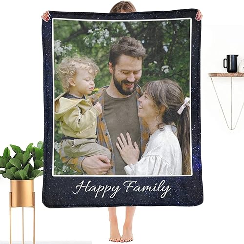 Miniatura 1 de HUGLAZY Manta personalizable familiar con fotos, texto, collages de fotos, regalo para mujeres, decoración del día de San Valentín, recuerdos,