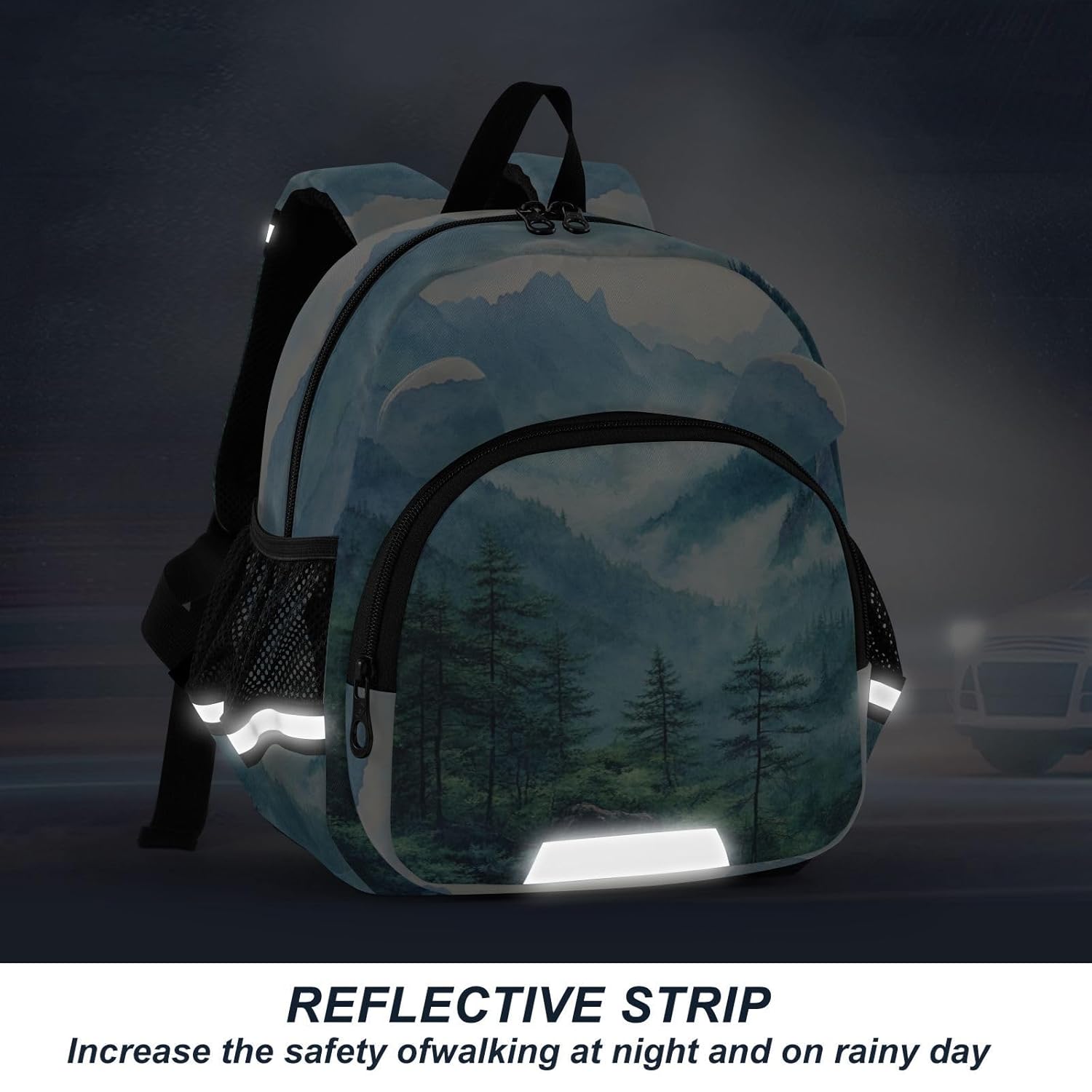 Mountain Fir Trees Toddler Harness Backpack for Boys Girls 3-6 Years Kids Backpack with Anti Lost Safety Leash Child Leash Backpack for Preschool Walking Travel