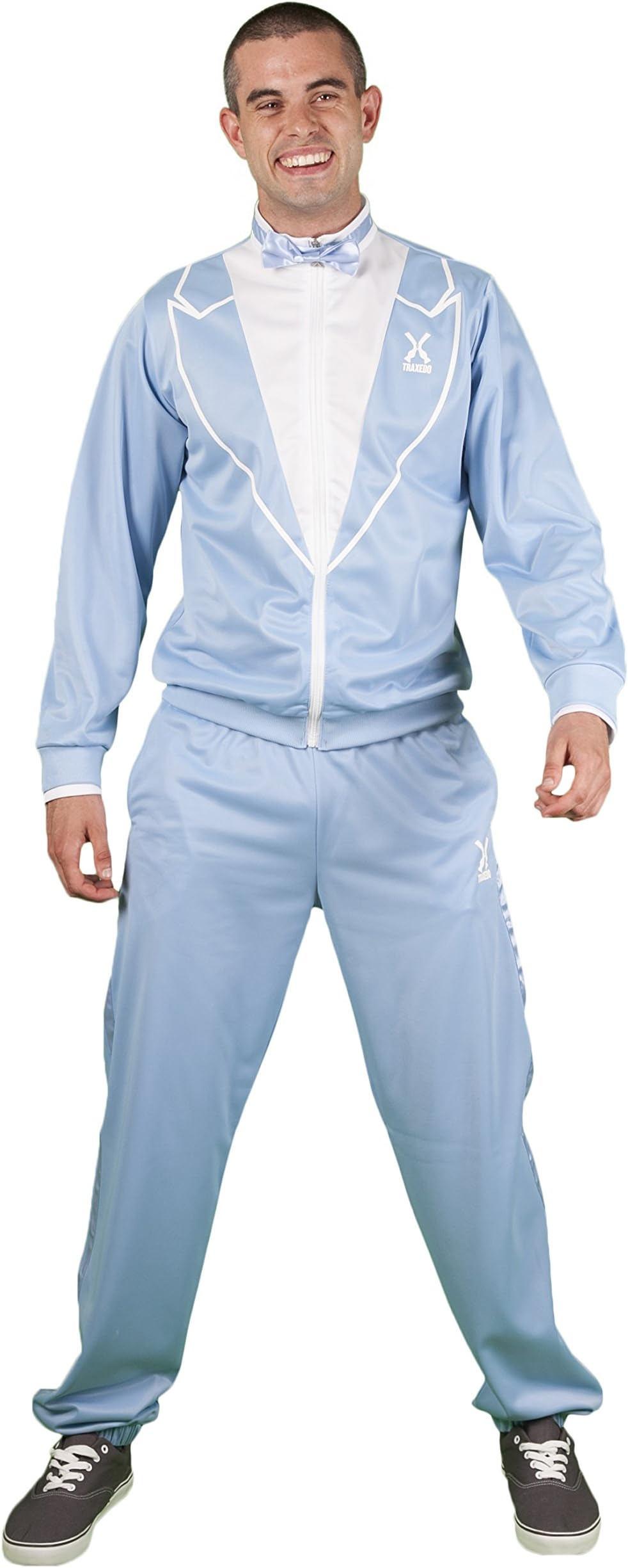 Traxedo THE BUBBLE Blue costume (Between Tuxedo and a tracksuit) Adult Fancy Dress