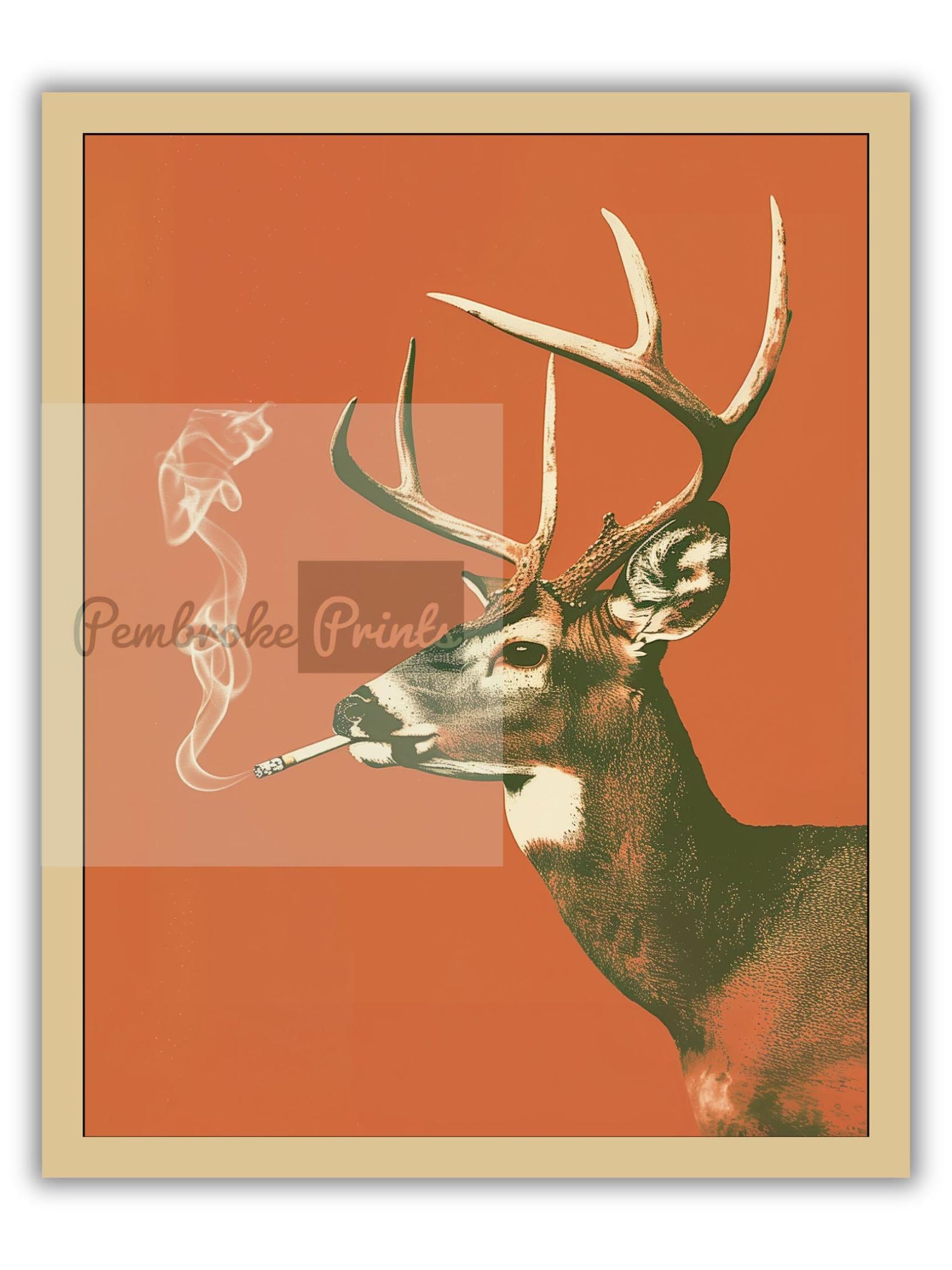 deer smoking cigarette Buck Smoking A Cigarette Vintage Poster Art Funny Whitetail Deer Retro  Whimsical Print Cabin Wall Decor Outdoor Sports Hunter Illustration :  Amazon.ca: Home