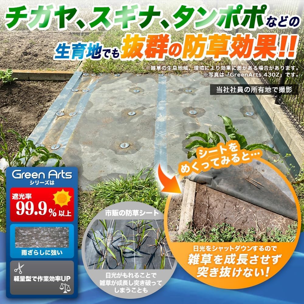 Amazon | 防草シート 耐久年数20～22年 硬い材質のため曲げて