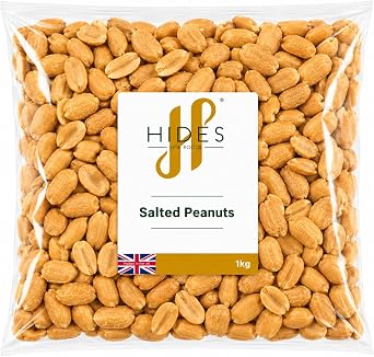 Hides Fine Foods - Roasted & Salted Peanuts - 1kg - GMO - Free - Suitable for Vegetarians - Cooking - Salads - Snacking - Desserts - Cakes - Cookies