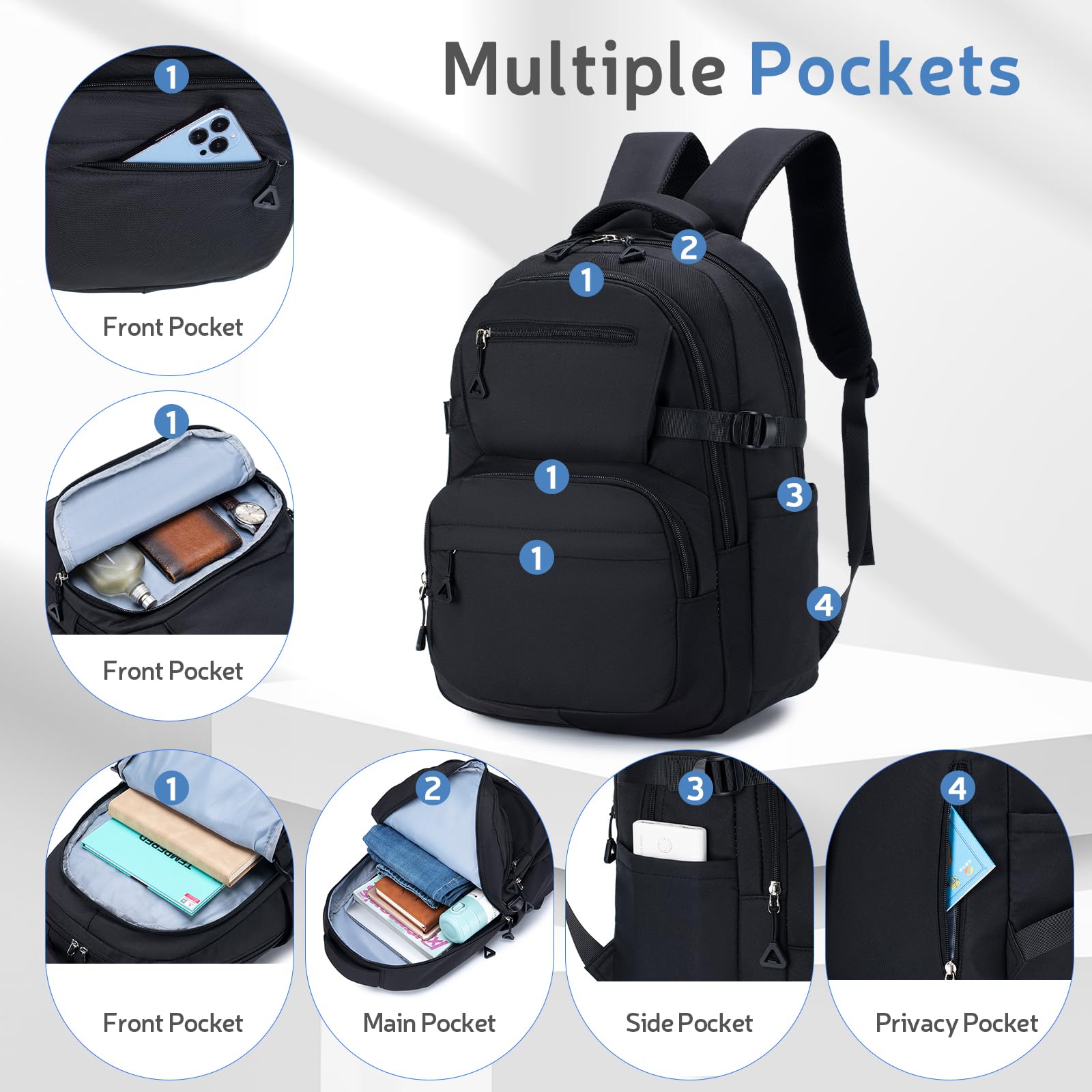 YOODI Mochila Cabina Avion 40x30x15 British Airways Impermeable Mochila Viaje Mochilas Escolares Equipaje de Mano Mochila Portatil 14 Pulgadas Travel Backpack para Mujer Hombre Universidad