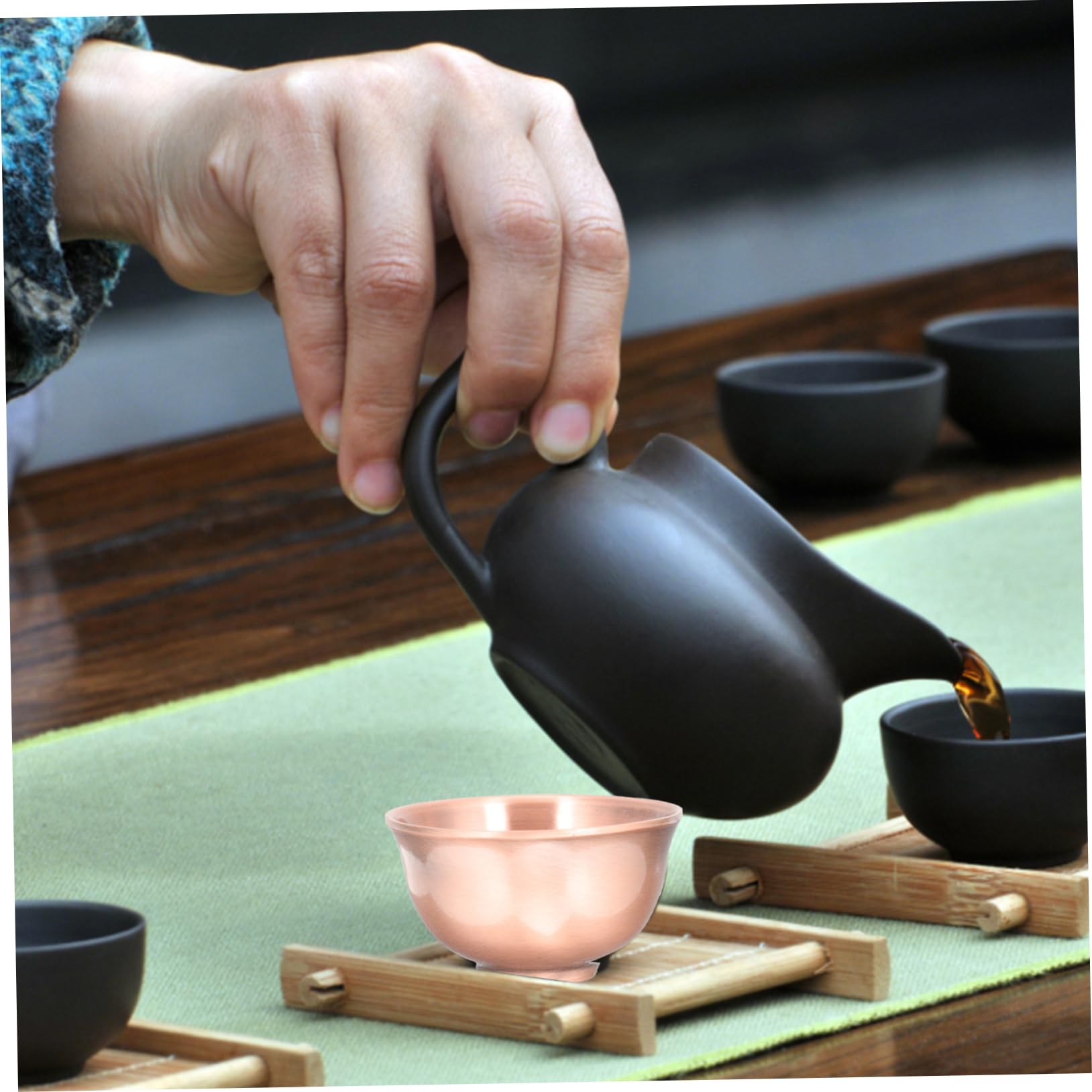 5 Pz tazza da tè tazza di tè asiatico ciotola da kung fu matcha chawan ciotola del tazze da the vintage set da te da cinese da domestica rame rosso