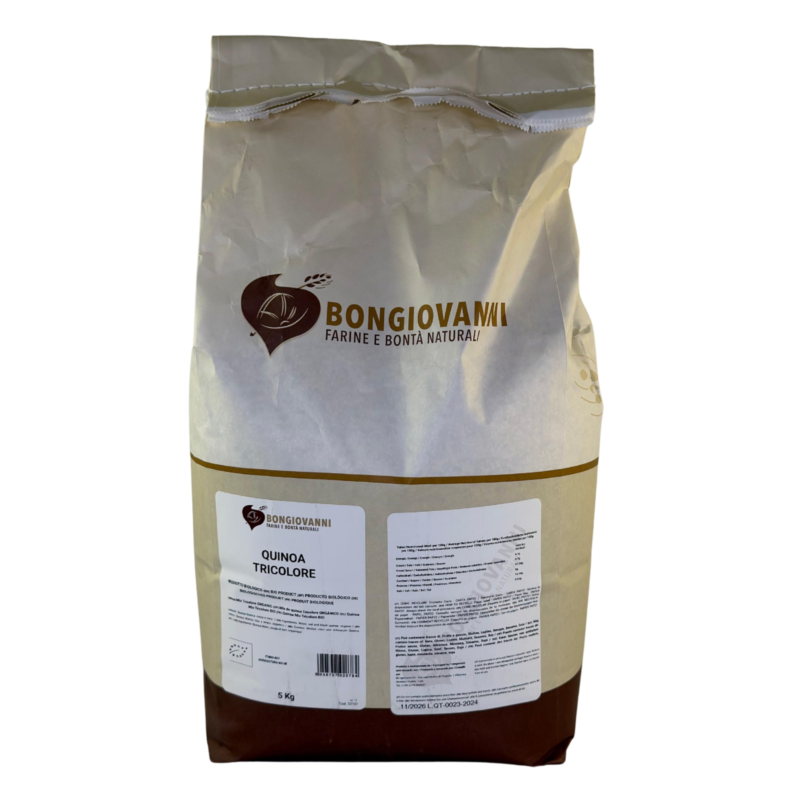 Bongiovanni Bontà Naturali Mélange de Quinoa Tricolore Biologique 5 kg