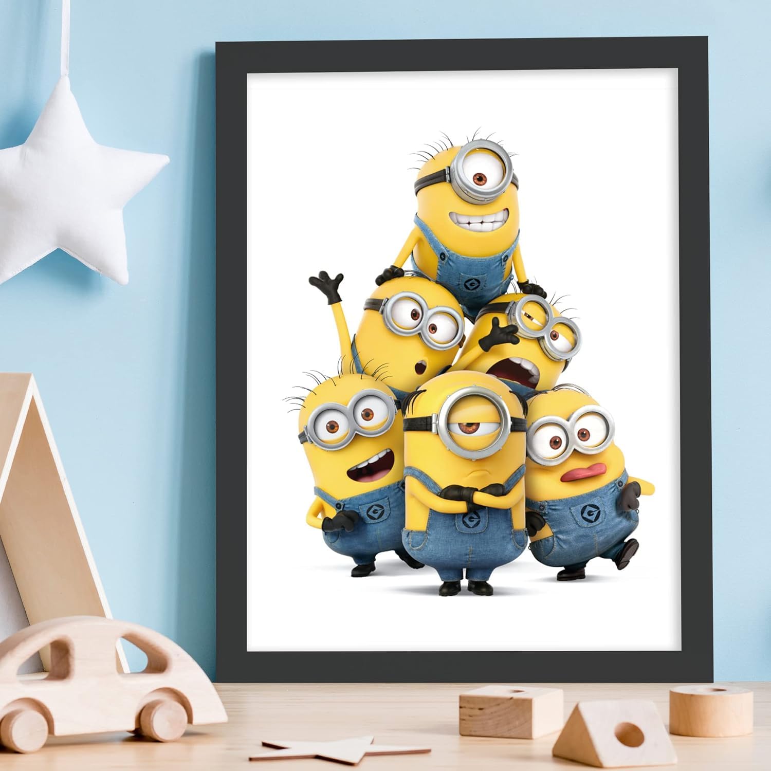 Themed Minions Print - Group Pyramid Poster Kids Bedroom Wall Art (Unframed, A3)
